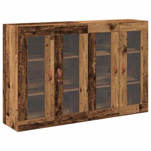 vidaXL V&auml;ggsk&aring;p 2 pcs Gammalt tr&auml; 69,5 x 34 x 90 cm Konstruerat tr&auml;