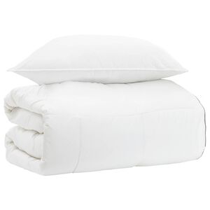 vidaXL T&auml;ckeset med kudde Vit 135 x 200 cm Bomull, Bambu, Polyester