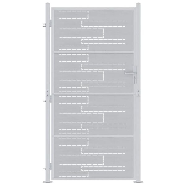 vidaXL Trädgårdsgrind med lås Silver 96 x 200 cm Rostfritt stål