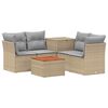 vidaXL Soffset 6 st Beige och Ljusgr&aring; Poly Rattan och st&aring;l