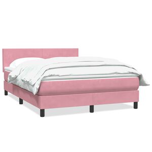 vidaXL Rams&auml;ng med madrass rosa 160x220 cm sammet