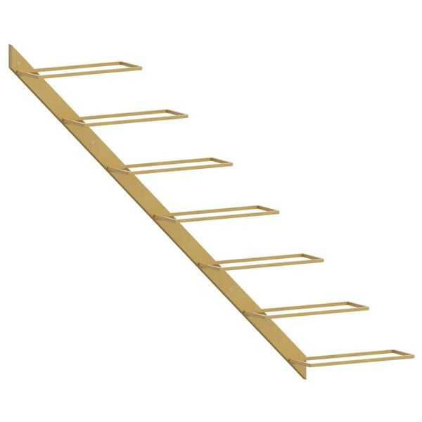 vidaXL V&auml;ggmonterat vinst&auml;ll f&ouml;r 7 flaskor guld metall