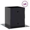 vidaXL Stolpbaser fyrkant 4 st antracit 101x101 mm pulverlackerat st&aring;l