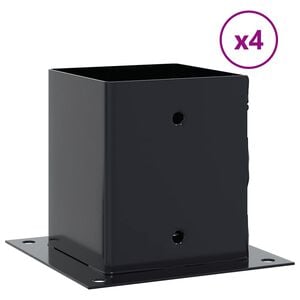 vidaXL Stolpbaser fyrkant 4 st antracit 101x101 mm pulverlackerat st&aring;l