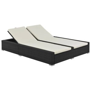 vidaXL Dubbel sols&auml;ng konstrotting svart