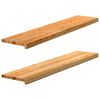 vidaXL Trappstegsmattor 2 pcs ljusbrun 120x30x2 cm massiv ek