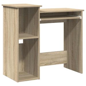 vidaXL Skrivbord med hyllor sonoma-ek 84x40x78 cm konstruerat tr&auml;