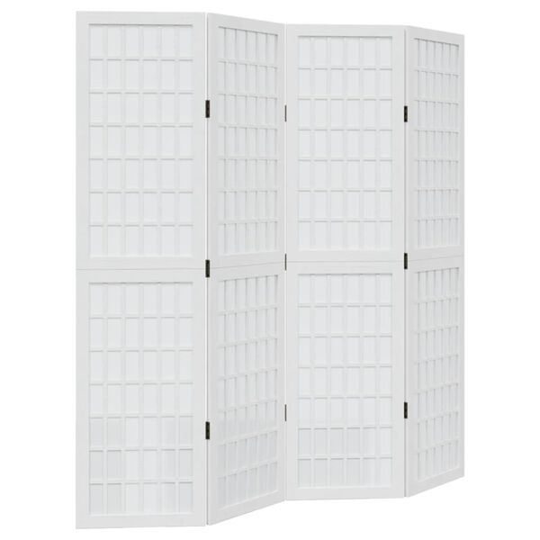 vidaXL Rumsavdelare 4 paneler vit massivt kejsartr&auml;