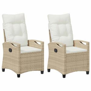 vidaXL Tr&auml;dg&aring;rd Stol 2 st Beige och gr&auml;ddf&auml;rgad St&aring;l och Polyester