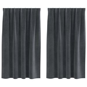 vidaXL M&ouml;rkl&auml;ggningsgardiner 2 pcs Ljusgr&aring; 140 x 140 cm Sammet