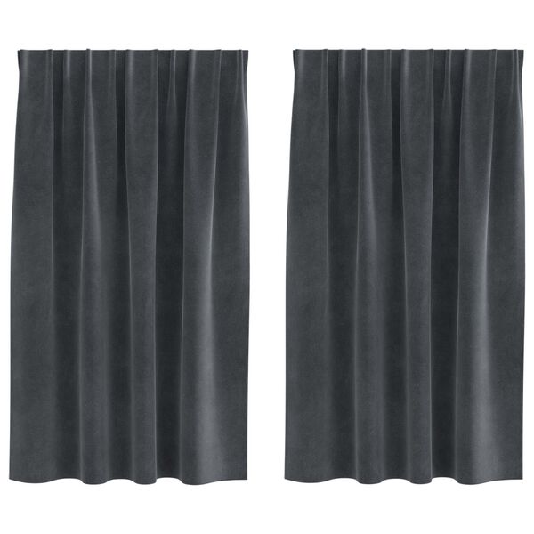 vidaXL M&ouml;rkl&auml;ggningsgardiner 2 pcs Ljusgr&aring; 140 x 140 cm Sammet