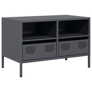 vidaXL Tv-b&auml;nk antracit 68x39x43,5 cm kallvalsat st&aring;l