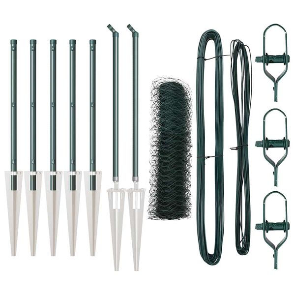 vidaXL St&auml;ngselstolpe Gr&ouml;n 10 x 0,6 m (50 mm mesh) St&aring;l och PVC