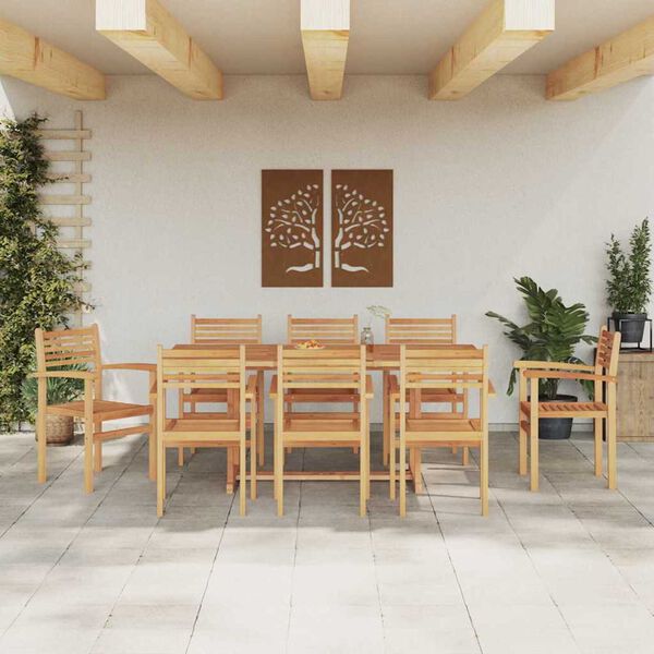 vidaXL Stol 8 pcs Brun 56 x 55 x 90.5 cm Massivt teaktr&auml;