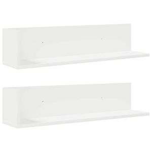 vidaXL V&auml;gghyllor 2 st vit 75x16,5x16,5 cm konstruerat tr&auml;
