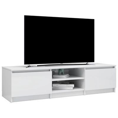vidaXL TV-bänk vit högglans 140x40x35,5 cm konstruerat trä