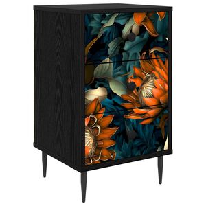 vidaXL Nattduksbord LOCHEM Svart ek 36 x 33 x 61 cm Konstruerat tr&auml;