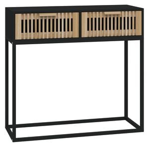 vidaXL Konsolbord svart 80x30x75 cm konstruerat tr&auml; och j&auml;rn