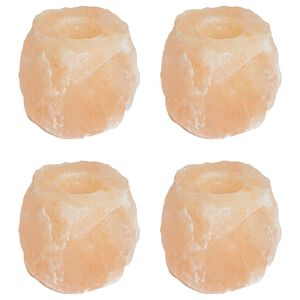 vidaXL Saltsten Ljuslyktor 4 st Rosa Bergsalt