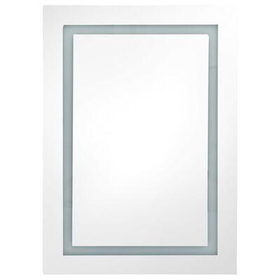 vidaXL Spegelskåp med LED blank vit 50x13x70 cm