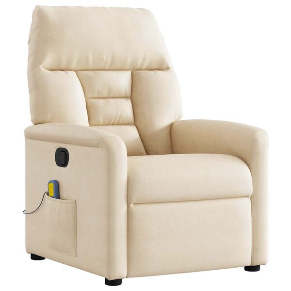 vidaXL Massagef&aring;t&ouml;lj beige mikrofibertyg