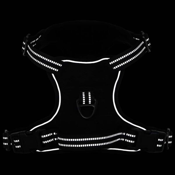 vidaXL Hundsele med reflekterande ränder Justerbar svart S