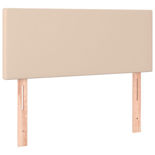 vidaXL Sänggavel LED cappuccino 90x5x78/88 cm konstläder