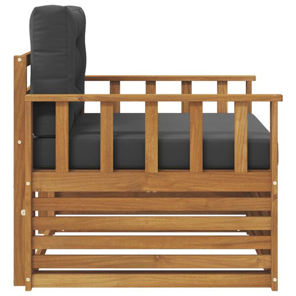 vidaXL Utomhussoffset Massivt akaciatr&auml; och polyester Naturf&auml;rg