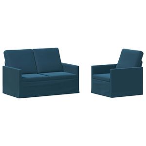 vidaXL Soffset 2 st Bl&aring; Sammet (V)