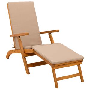vidaXL Reclining och F&auml;llbar Solstol Massivt Akaciatr&auml;