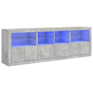 vidaXL Sk&auml;nk med LED-belysning betonggr&aring; 202x37x67 cm