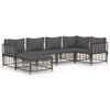 vidaXL Loungegrupp 6 delar med dynor antracit konstrotting
