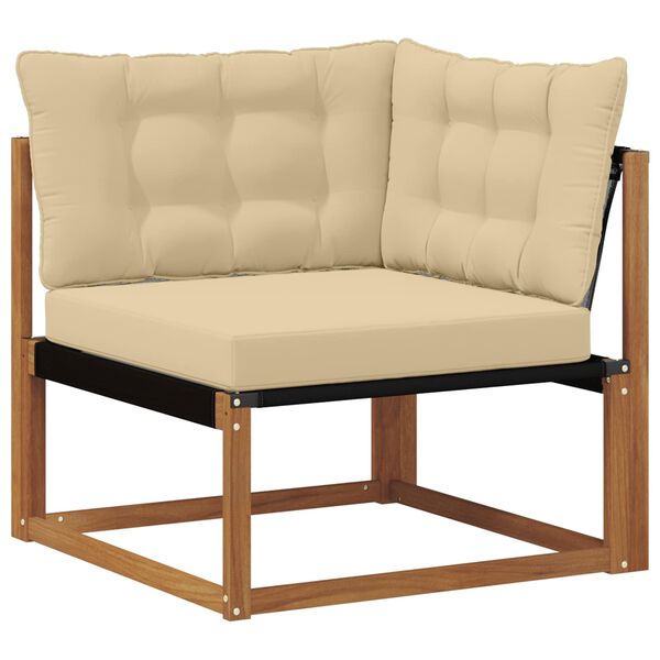 vidaXL Utomhussoffset med kudde 4 pcs Naturlig och Beige