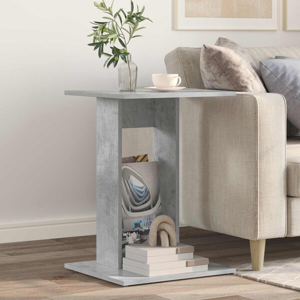 vidaXL Sidobord Betonggr&aring; 45 x 40 x 62,5 cm Konstruerat tr&auml;