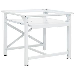 vidaXL Sockel f&ouml;r tv&auml;ttmaskin med utdragbar hylla vit