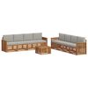 vidaXL Utomhussoffset 9 st Naturlig och ljusgr&aring; Solid Acacia Wood