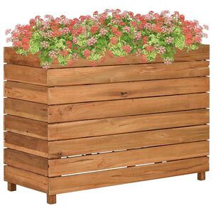vidaXL Bloml&aring;da upph&ouml;jd 100x40x72 cm &aring;tervunnet teaktr&auml; och st&aring;l