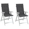vidaXL Stolsdynor h&ouml;gt ryggst&ouml;d 2 st melerad antracit 120x50x4 cm tyg