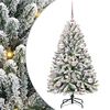 vidaXL Konstgjord julgran 120 cm 150 LED-lampor Varmvit PVC och st&aring;l