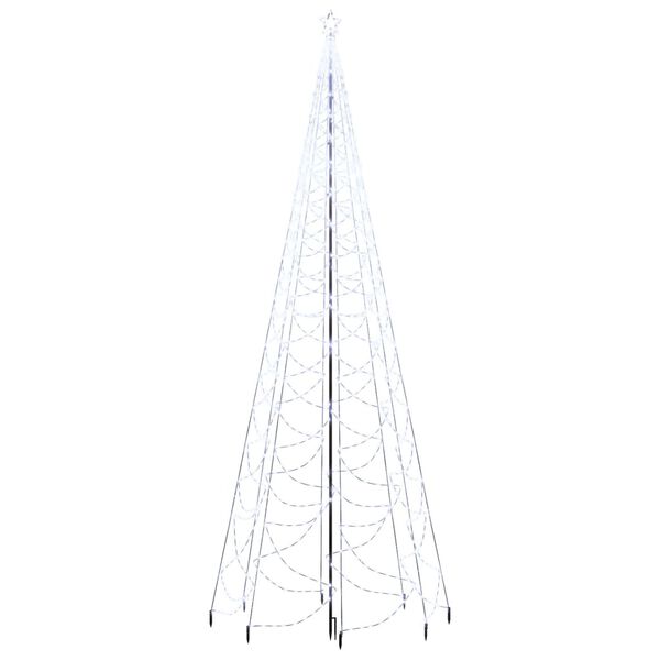 vidaXL Julgran med metallst&aring;ng 1400 LEDs kallvit 5 m