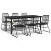 vidaXL Matgrupp f&ouml;r tr&auml;dg&aring;rden 7 delar svart PVC-rotting