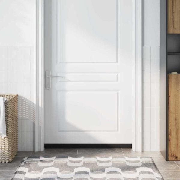 vidaXL Sj&auml;lvh&auml;ftande d&ouml;rrborstlist 2 pcs Svart 100 cm