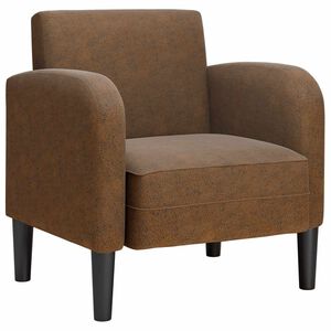 vidaXL Soffstol med armst&ouml;d brun 54 cm konstl&auml;der