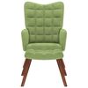 vidaXL Vilstol med fotpall ljusgrön sammet