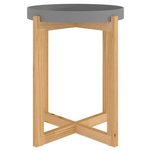 vidaXL Soffbord gr&aring; 41x41x48,5cm cm konstruerat tr&auml;&massiv furu