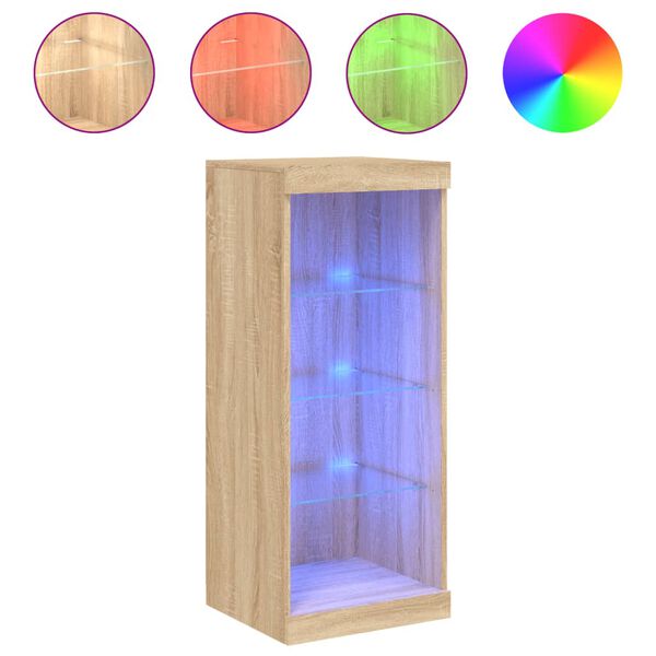 vidaXL Sk&auml;nk med LED-belysning sonoma-ek 41x37x100 cm