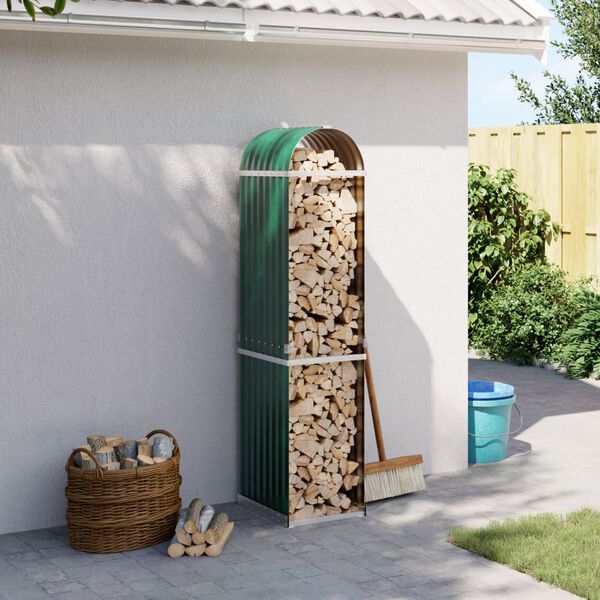 vidaXL Vedst&auml;ll gr&ouml;n 40x45x170 cm galvaniserat st&aring;l