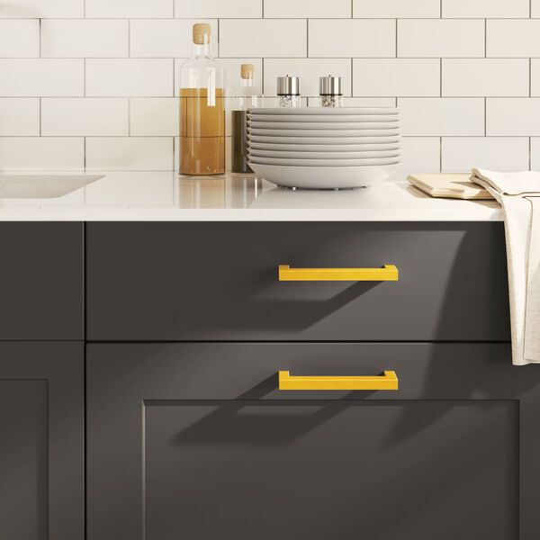 vidaXL Sk&aring;phandtag 20 st guld 128 mm rostfritt st&aring;l