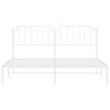 vidaXL Sängram med huvudgavel metall vit 160x200 cm