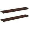 vidaXL F&ouml;nsterbr&auml;dor 2 st M&ouml;rkbrun 90 x 15 x 2 cm Massivt boktr&auml;